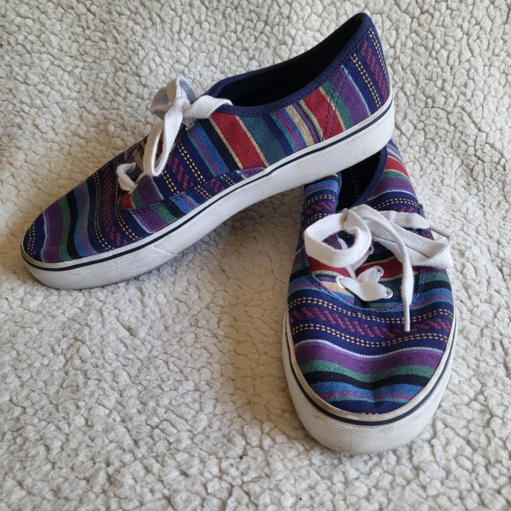Airwalk Surf Stripe Canvas Women’s 9 Shoe Sneaker Low Top Skateboarding 144089